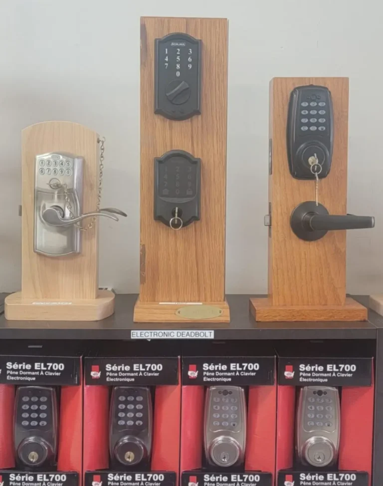 Keypad locks display at Adams Treasure Coast Lock & Safe